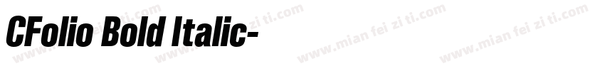 CFolio Bold Italic字体转换